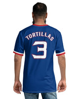 arlington texas tacos taco gear baseball jersey shirt with tortillas on the back