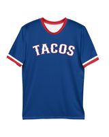 arlington texas tacos taco gear baseball jersey shirt with tortillas on the back