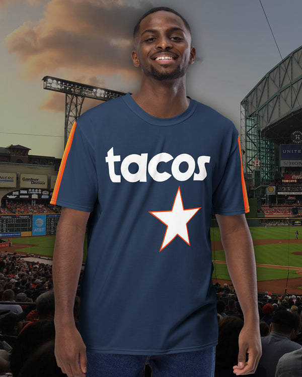 houston tacos taco gear baseball jersey shirt in corpus christi, texas
