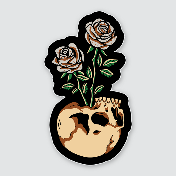 Skull Vase Tortilla Rose Sticker