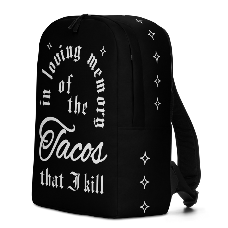 in loving memory of the tacos that I kill taco backpack from Taco Gear