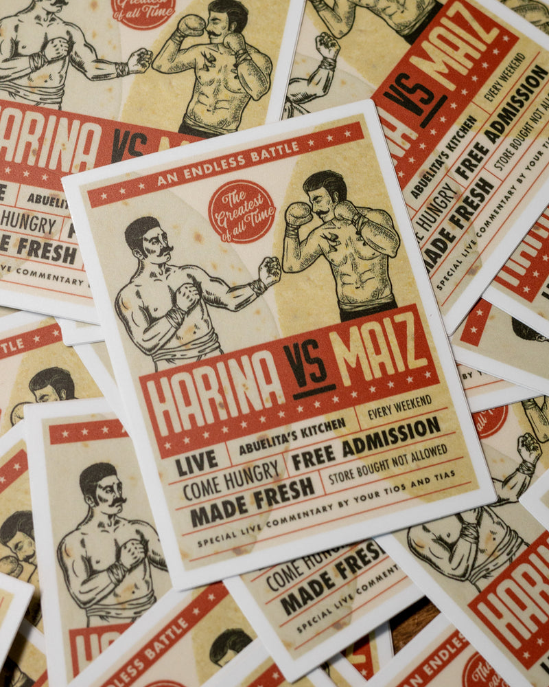 harina vs maiz taco gear sticker