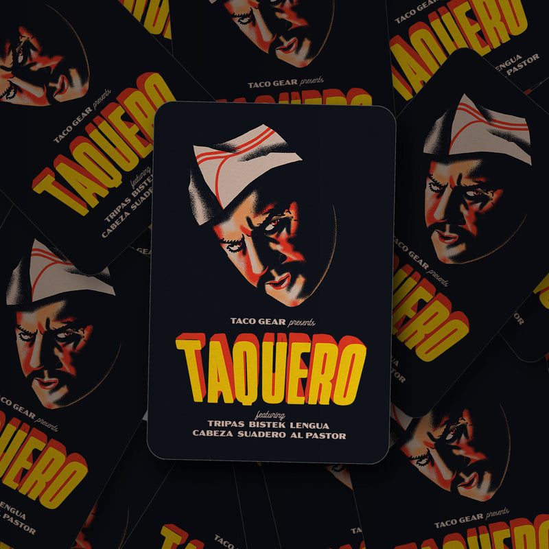 taquero dracula movie poster taco gear sticker by huls design