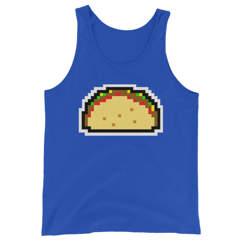 8 bit tacos taco gear tank in blue